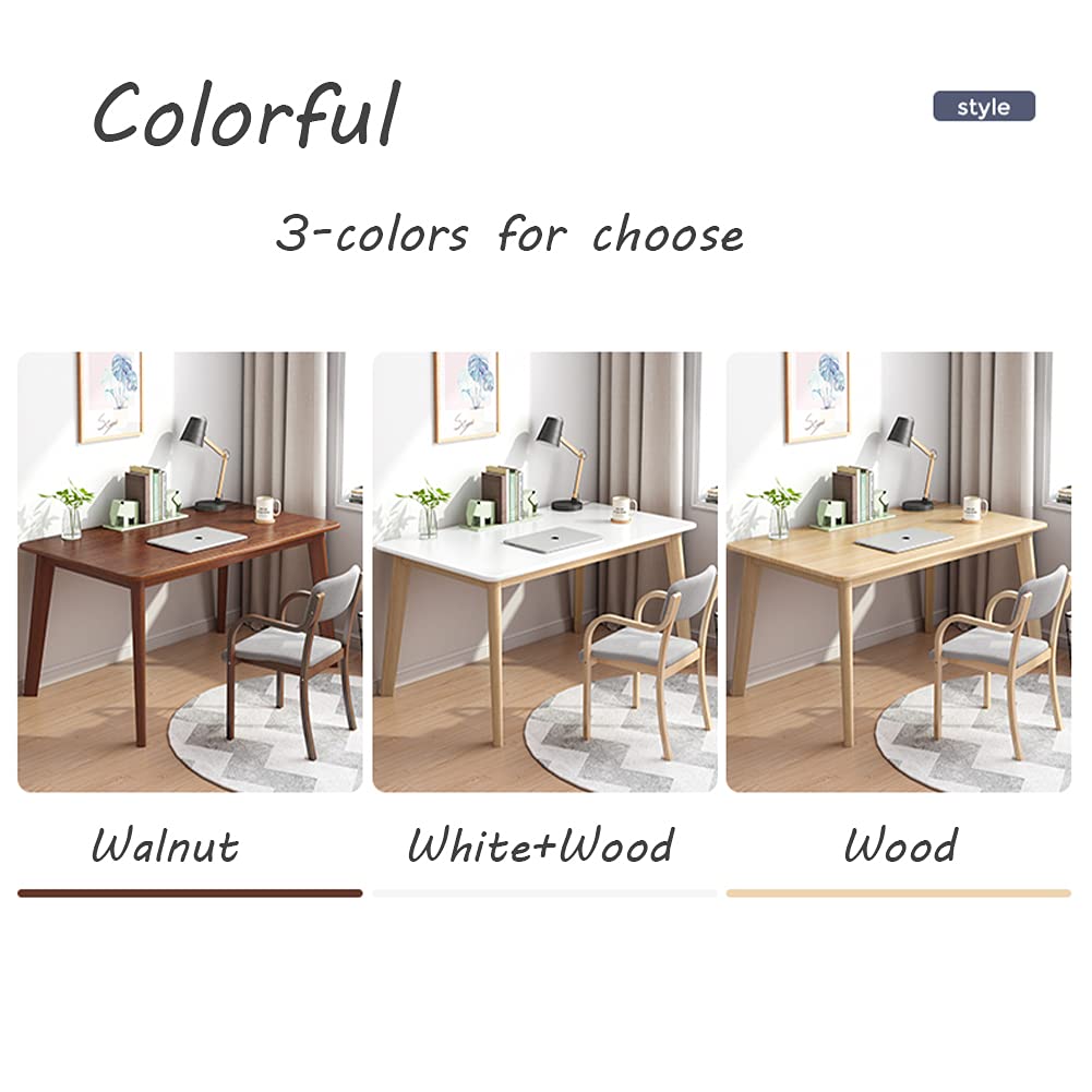 Simple Wooden Writing Desk - 47" W PC Laptop Computer Table, Walnut