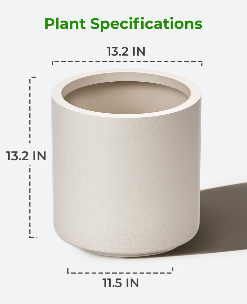 13.2 Inch Large Plastic Plant Pot with Drainage Plug for Indoor