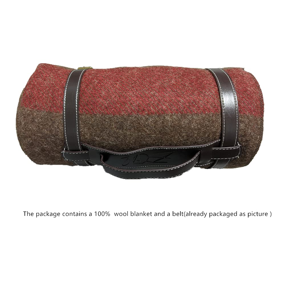 100% Wool Blanket 4.5 LBS Swiss Army Military Reproduce Warm Thick Washable 59" x 80" Great for Camping Outdoors