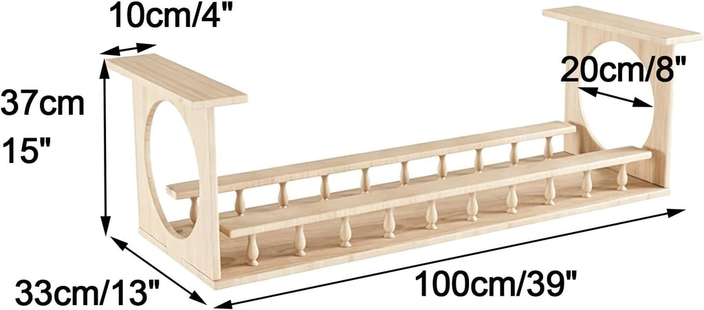 Solid Wood Cat Bridge Ceiling Mounted, Saving Cat Walkways for Walls, with Fence for Indoor Cats Lounging and Play