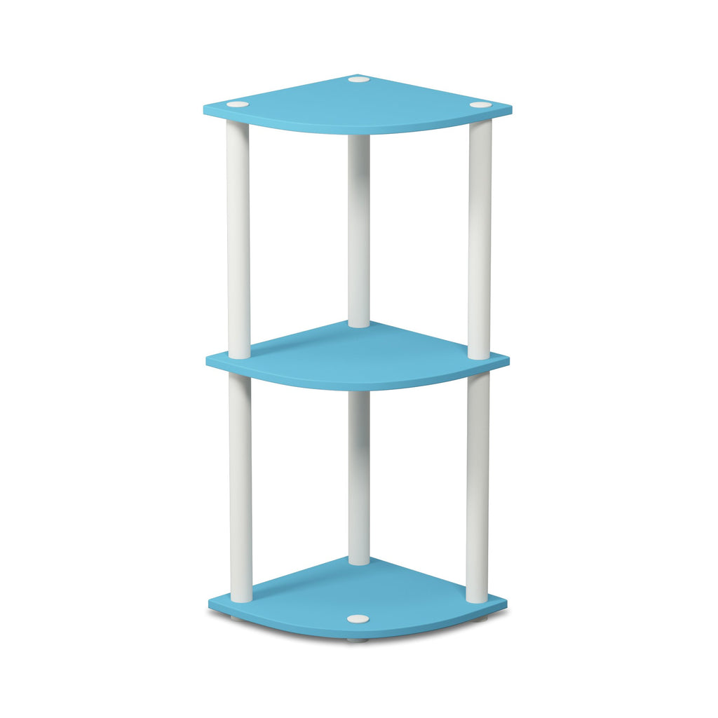 TURN-N-TUBE Corner Shelf, 3-Tier Corner Bookshelf, Display Storage Shelves with Open Shelves, for Organization and