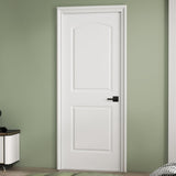 30"x80" Raised 2-Panel White Primed Hollow Core Interior Molded Door Slab with Arch Design, NOT Pre-drilled and NOT