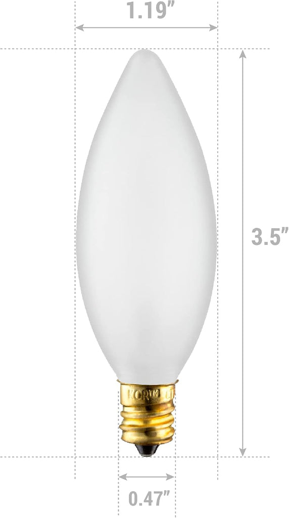 25W Incandescent Chandelier Bulbs, E12 Candelabra Base, 6-Pack