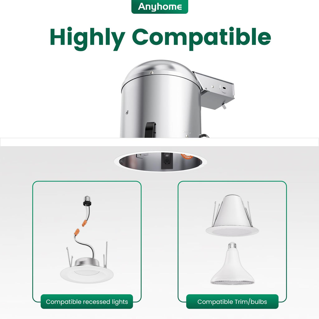 6 Pack 6 Inch Recessed Lighting Housing Remodel,Can Light Housing