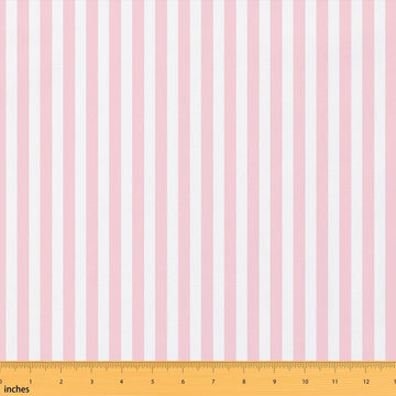 Pink White Striped Fabric by The Yard, Geometric Stripes Fabrics for Sewing Lover, Coquette Sweet Soft Polyester Craft