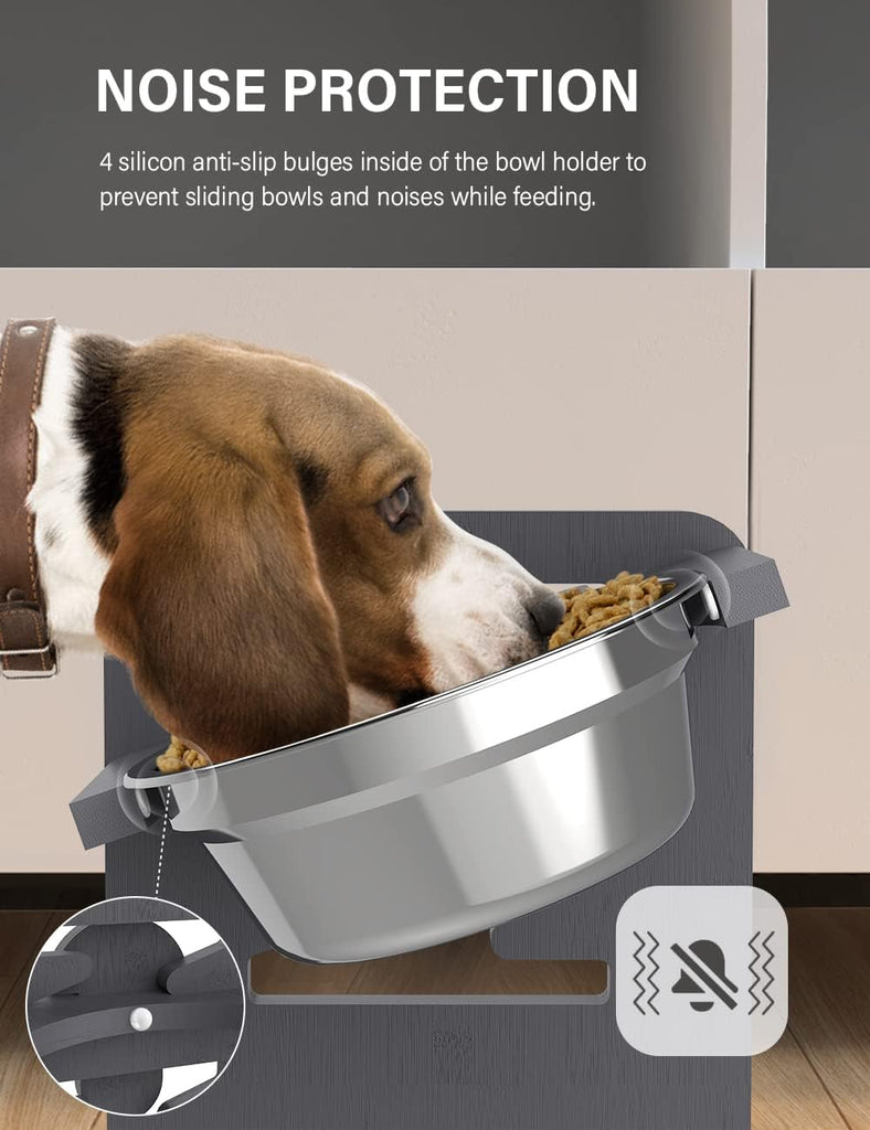 Elevated Dog Bowls, Raised Dog Bowl Stand Adjustable Small, Gray