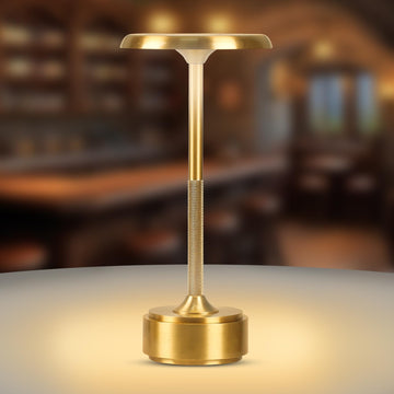 Cordless Rechargeable Modern Metal Table Lamp, Touch Dimming, 3-Color