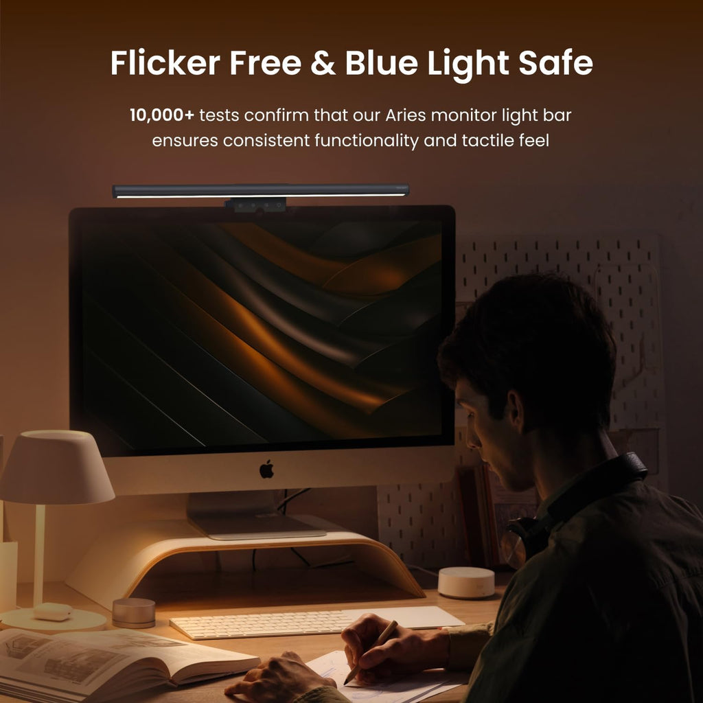 Monitor Light Bar, Computer Monitor Lamp Gaming, 250LM No Glare Eye-Care LED Screen Bar, Touch Control USB Reading