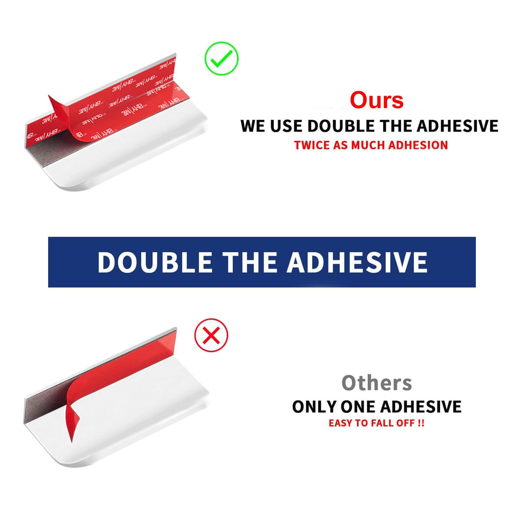 5 Pack Adhesive Edge Finger Pulls for Cabinets White 3.15" Length
