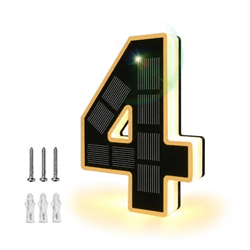 5" Solar House Number Lights for Outside, Modern Led Address Signs