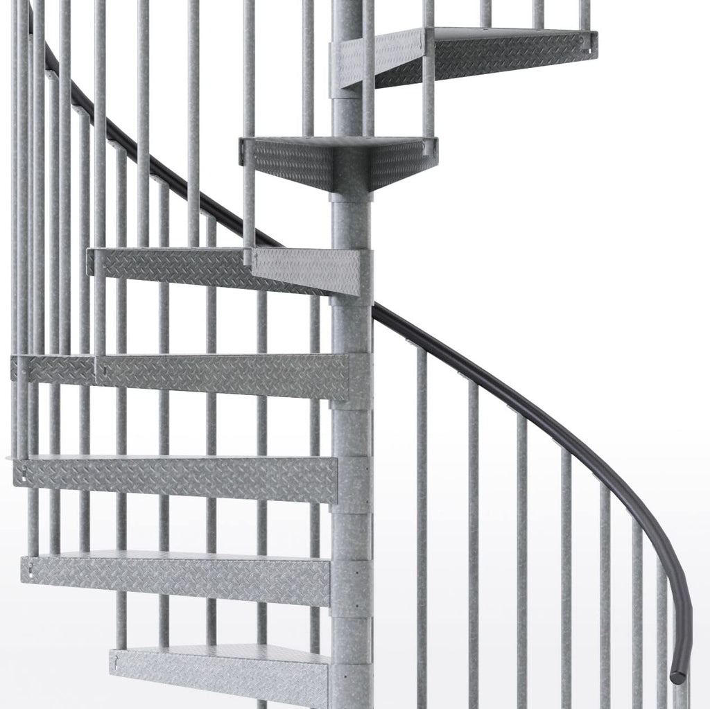 Reroute Industrial Galvanized Exterior 60in Diameter, Fits Height 136in - 152in, 2 36in Tall Platform Rails Spiral