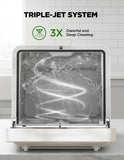 Portable Countertop Dishwasher, Smart App Control, Triple-Jet Cleaning, Built-In Dual Supply &Water Tank. Compact