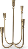 Large Iron Candelabra Centerpieces for Tables, 17.7'' Tall Taper Candle Holders, Vintage Brass Gold Candlestick