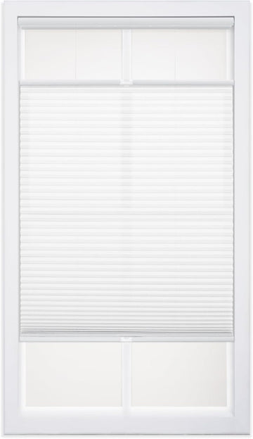 Cordless 1" Light Filtering Top Down Bottom Up Cellular Shade, White