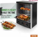 Multi-Function Rotisserie Countertop Oven | 24 Quart Vertical Glass Door Convection Oven, for Rotisserie Roasting &