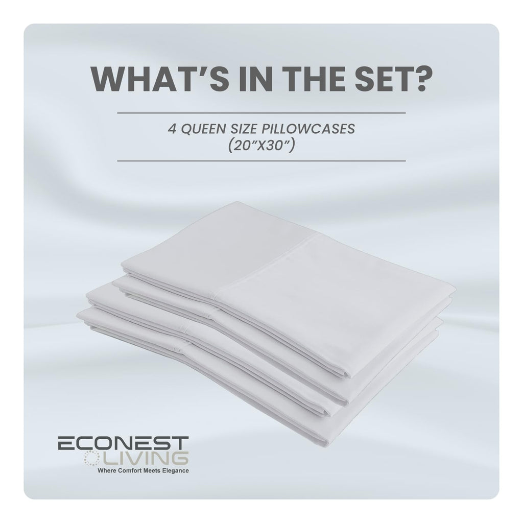 800 TC Egyptian Cotton Pillow Case King Size Pillowcases King Size Bed Luxury Hotel Quality Pillow Cover Set of 4