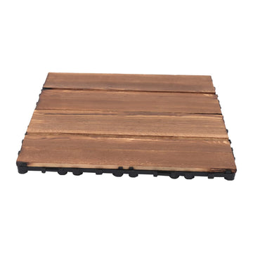36 Pcs Interlocking Wood Deck Tiles, 12" x 12" Indoor Outdoor Waterproof Wood Flooring Tiles Portable Snap Click