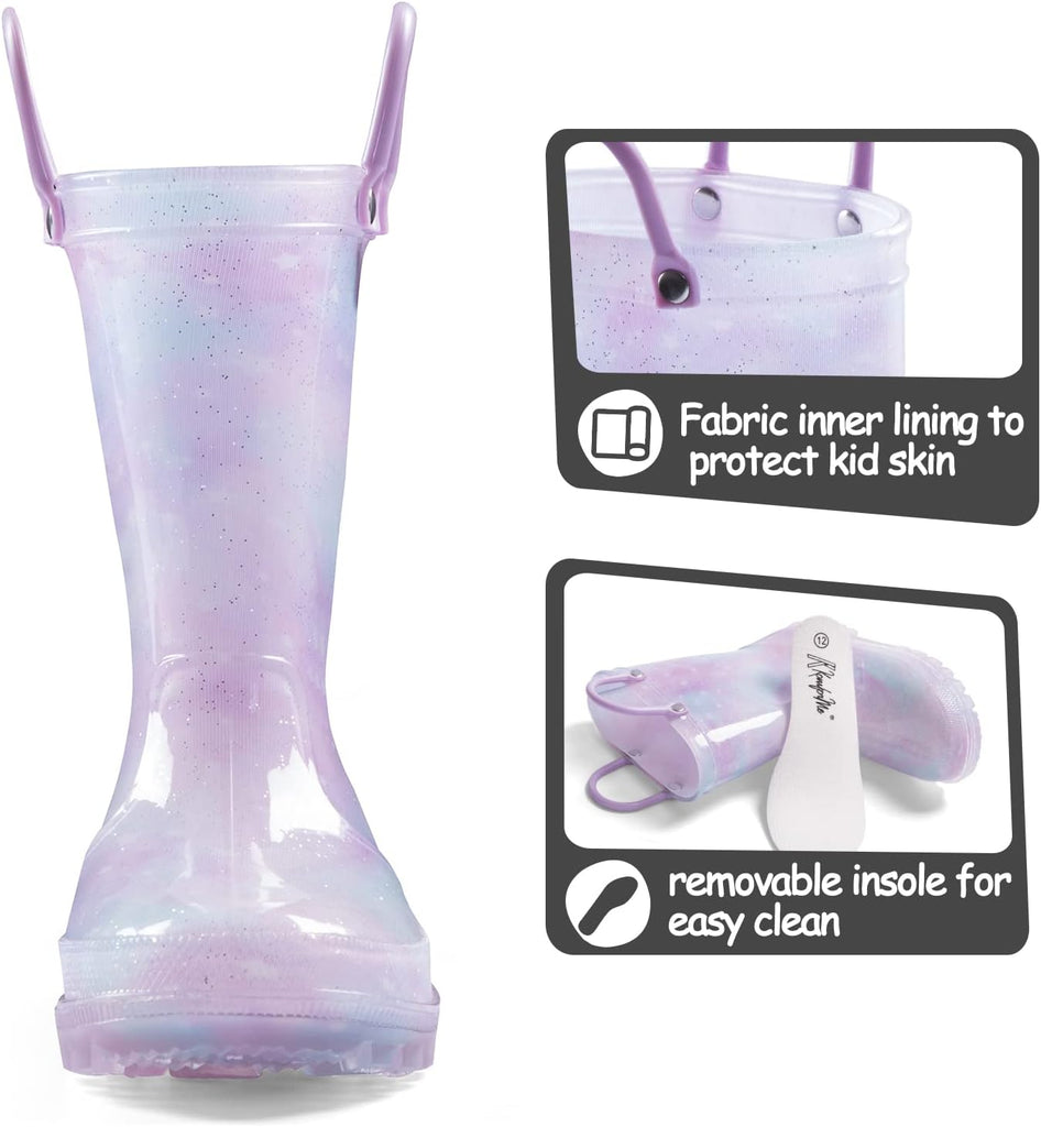 Toddler Light Up Rain Boots for Girls Boys Waterproof Rain Boots