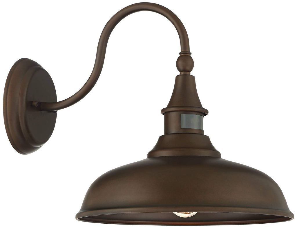 Gough 12 1/2" Bronze Motion Sensor Rustic Outdoor Barn Light Fixture