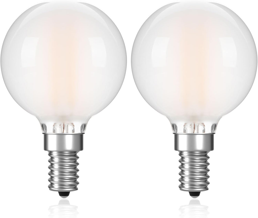 G16.5 LED Light Bulb 40w Equal 4W Type G Bulb,Dimmable Frosted E12 Globe Bulb,Round Candelabra Light Bulbs for