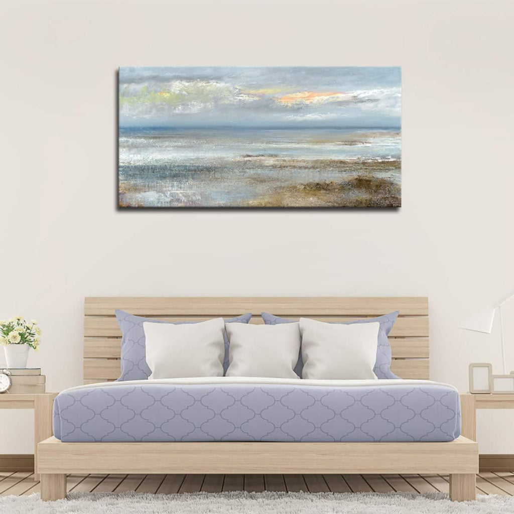 Abstract Wall Art Large Canvas Pictures Modern Blue Ocean Artwork on Canvas Prints Wall Decoration Bedroom Bathroom