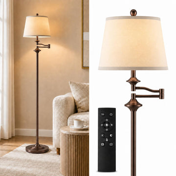 Vintage Floor Lamp, 350° Adjustable Swing Arm