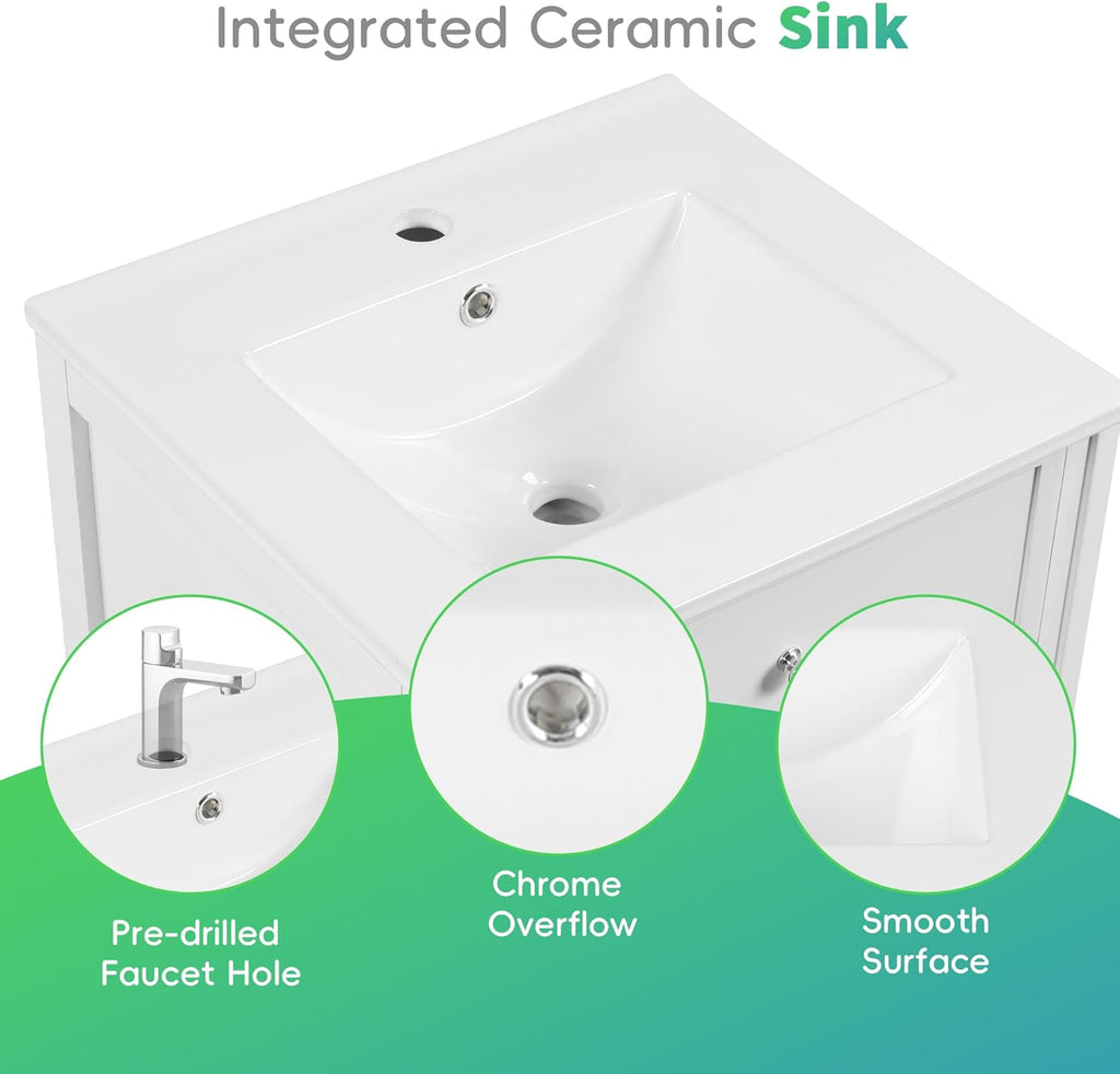 20 inch Bathroom Vanity with Sink Combo Set, Free Standing Vanity Cabinet with Soft Closing Door and Storage Rack