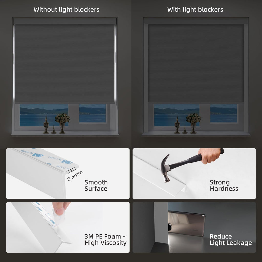 Motorized Blinds with Remote Blackout Smart Roller Blind Medium Gray