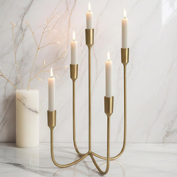 Candelabra for 5 Taper Candles – Hand-Forged Candle Holder with Elegant Vintage Finish – Decorative Centerpiece for