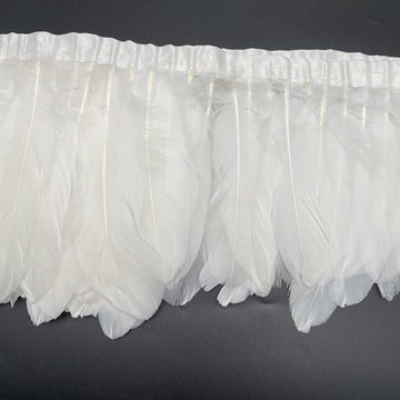 Duck Goose Feather Trim Fringe Sewing Craft 2 Yards (White)
