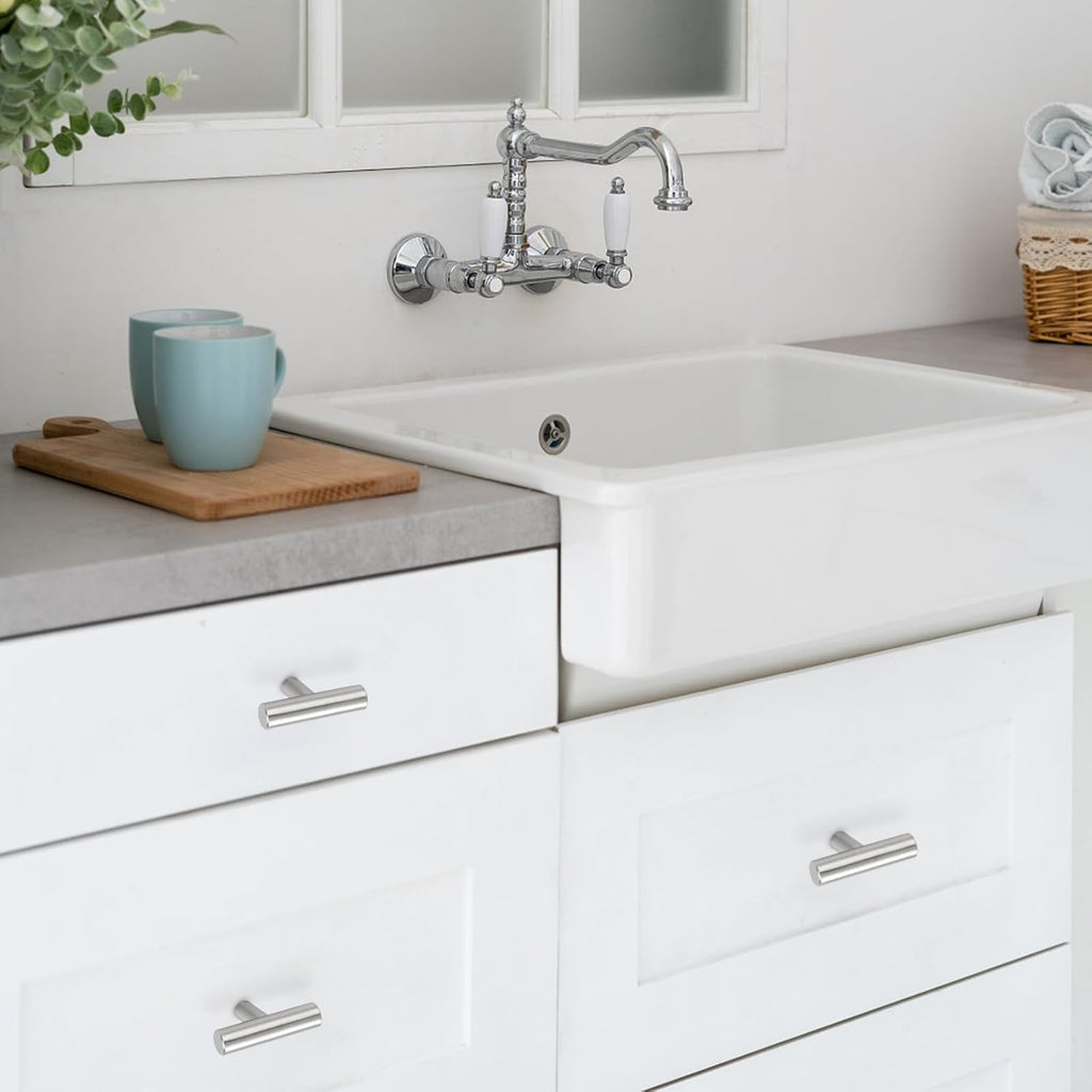30 Pack Cabinet Knobs Brushed Nickel Cabinet Handles, Stainless Steel Single Hole Kitchen Cabinet Knobs Silver Cabinet