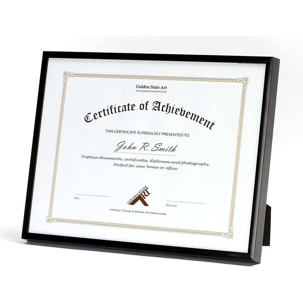 8.5x11 Metal Certificate Frame Black 2 Pack Real Glass