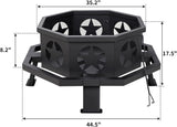 45 Inch Large Outdoor Fire Pit - Heavy Duty Construction with Spark Screen