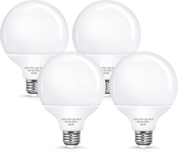 G25 LED Vanity Light Bulbs, 100W LED Globe Bulb Equivalent, 9W Vanity Bulbs for Bathroom, 5000K Daylight White 900LM