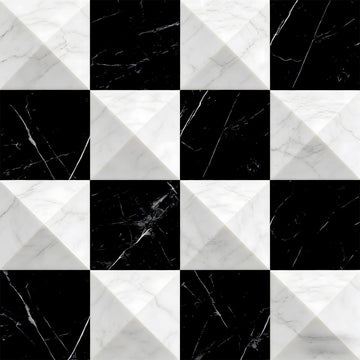 Peel and Stick Floor Tiles 12x12, Black White Marble Checkerboard Vinyl Flooring 10 Pack Self Adhesive Stick On Floor