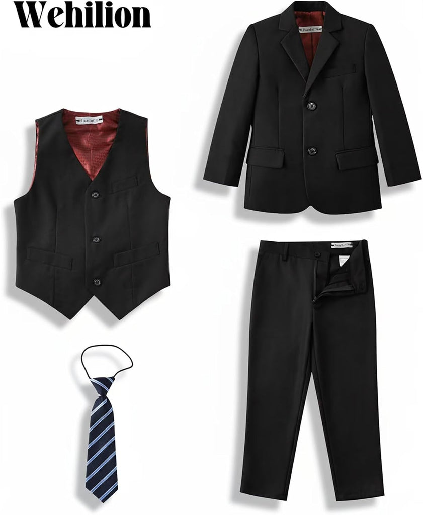 Boys 4 Piece Formal Suit Slim Fit Tuxedo for Kids