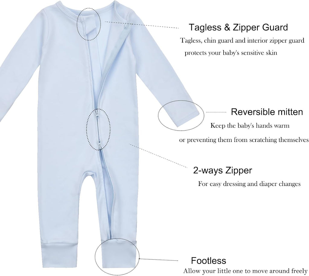 Cotton Footless Pajamas with Mitten