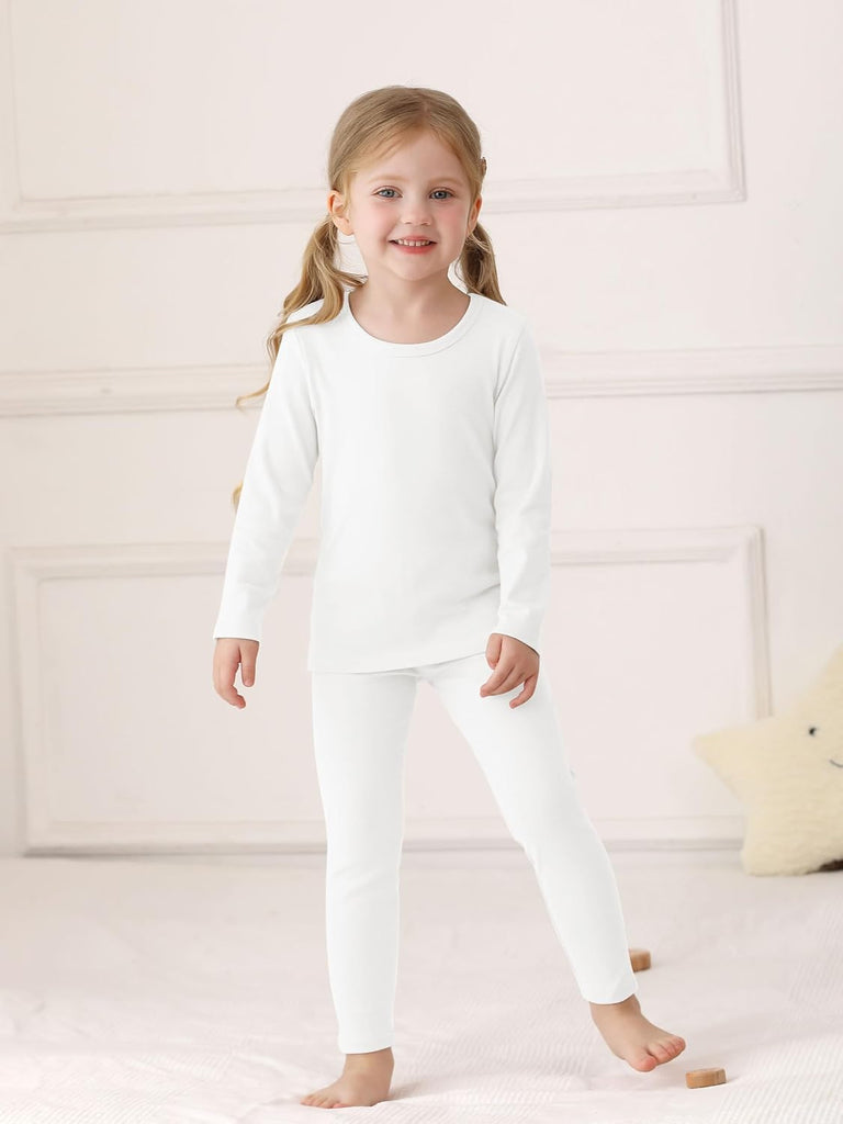 Baby Toddler Boys Girls Cotton Long Sleeve Shirt and Legging Set Kids Ribbed Basic Pant Piece for Daily Life