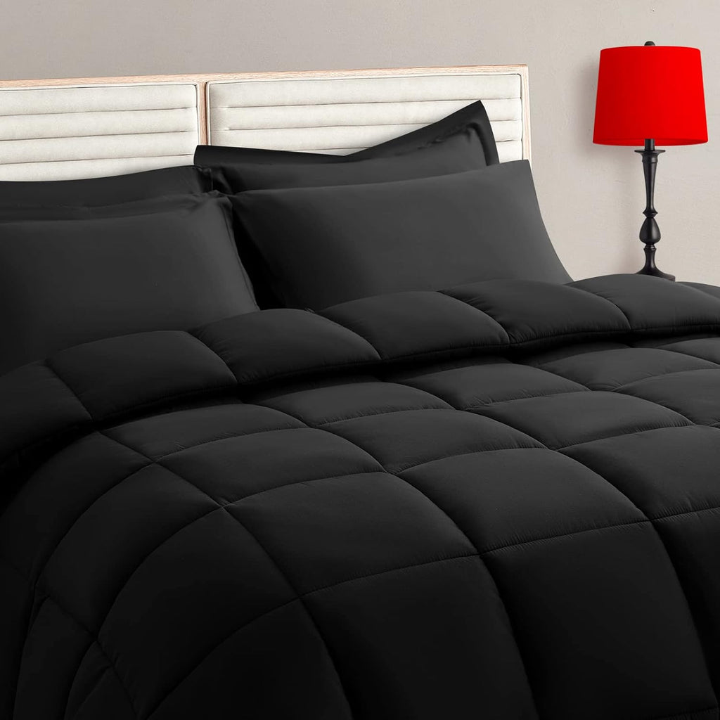 Twin Comforter Set - 5 Pieces, Bed in a Bag Bedding Sets with All Season Soft Quilted Warm Fluffy Reversible