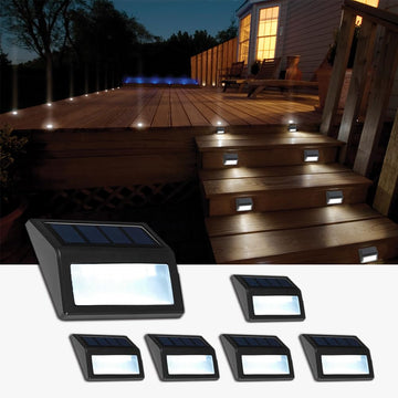 Solar Lights Outdoor, Waterproof Solar Powered Deck Step Lights Garden Backyard Garage Driveway Pathway Outside Wall