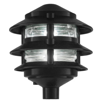Weatherproof Line-Voltage (120V) 3-Tier LED Outdoor Pathway Light - Permanent Outside Light for Walkway, Driveway &