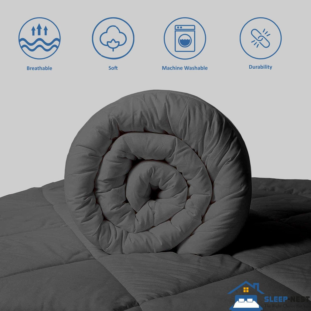 Oversized Queen Comforter 98 x 98 - Hotel Luxury 1 Piece Down Alternative Pinch Pleat Comforter with
