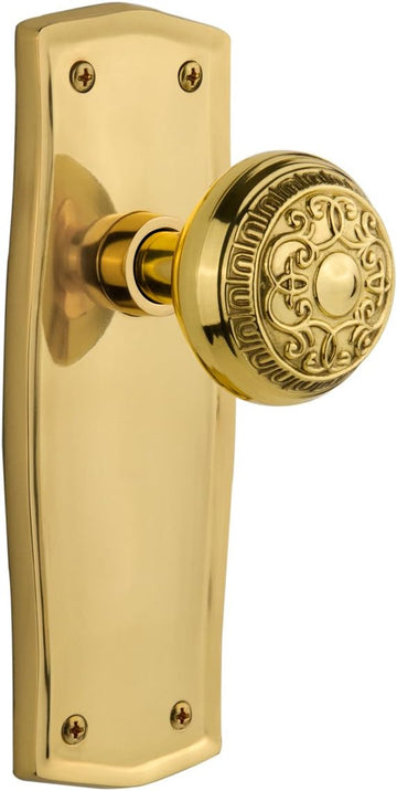 Prairie Plate with Egg & Dart Knob, Passage - 2.75", Unlacquered Brass
