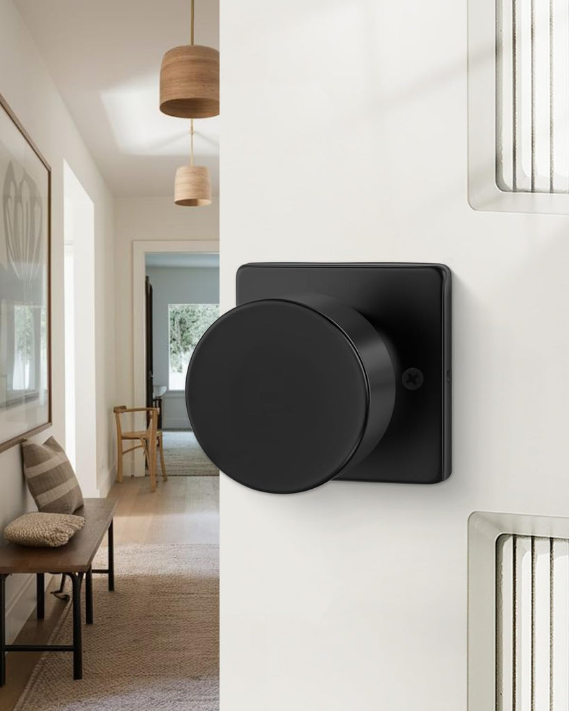 2 Pieces Black Dummy Door Knobs, Inactive Half Dummy Door Knob No-Turning Dummy Closet Door Knobs