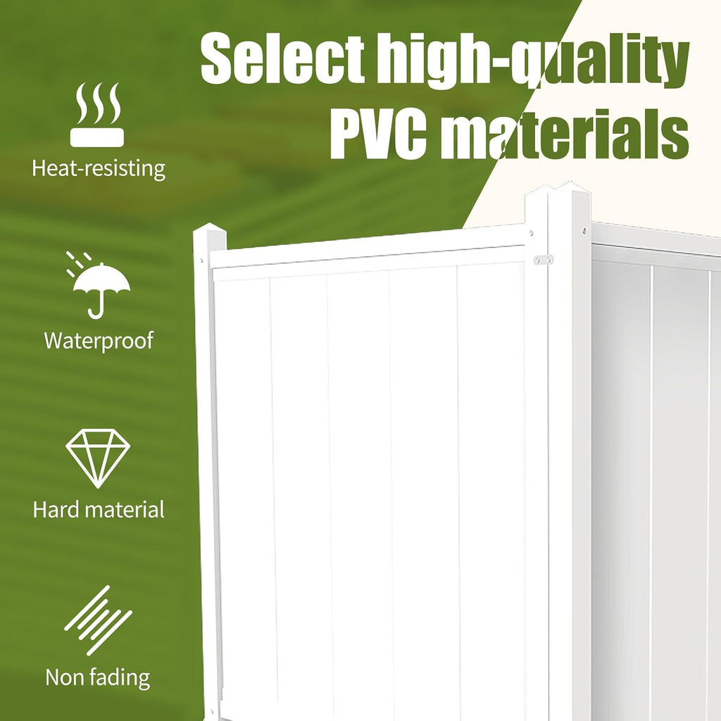 Air Conditioner Fence, 48" H x 52" W Outdoor Privacy Fence White Vinyl Fence Screen Trash Can Enclosure for Outside