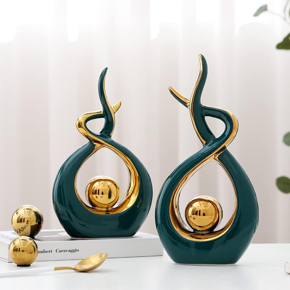 Decorative Orbs Abstract Art Ball () Ceramic Statue Sculpture Decoration Ornaments Dining Room Office Cabinet - Set of 3