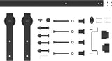 36 in. x 84 in. Mirrored Glass Black MDF Interior Sliding Barn Door with Hardware Kit and Door Handl