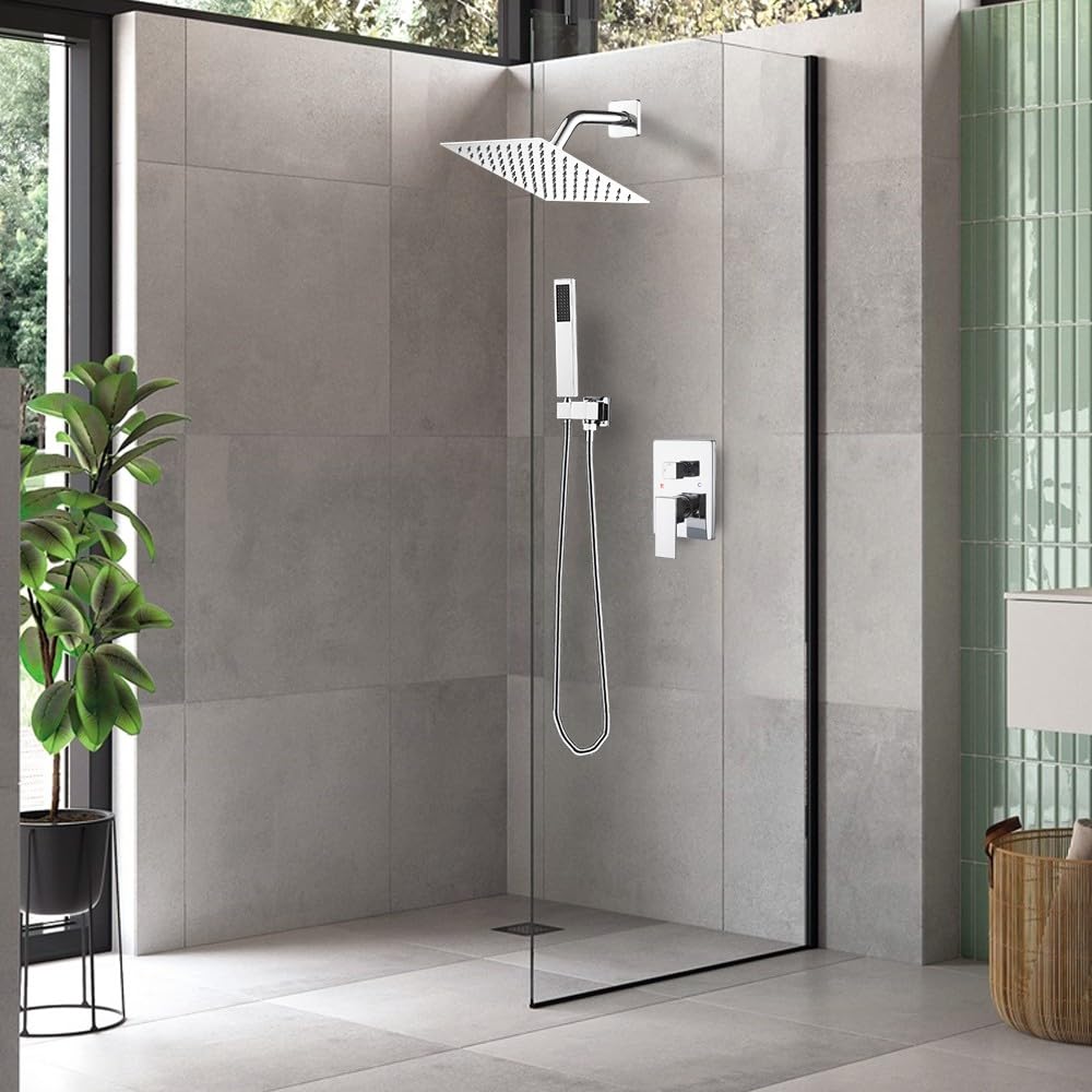 Shower Faucet Set Polished Chrome 8inch shower system with handheld