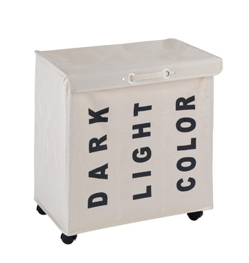 Trivo Laundry Sorter with 3 Sections (Dark, Light, Color), Laundry Basket on Wheels with Handle, Laundry Hamper with