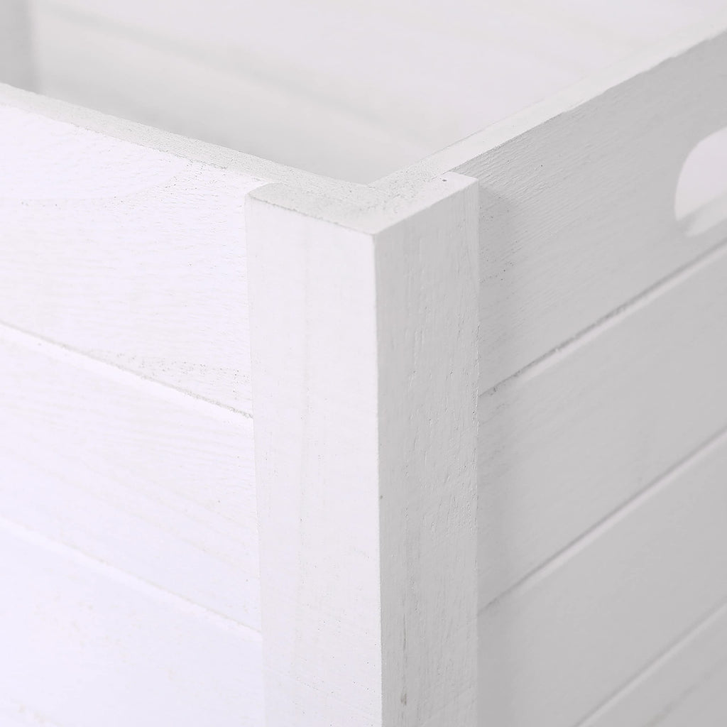 Farmhouse Modern White Wooden Crates For Storage